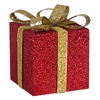 Χριστουγεννιάτικο Διακοσμητικό Αφρώδες Δώρο Κόκκινο Χρυσό 13x13x15cm