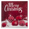 Χριστουγεννιάτικη Διακοσμητική Πιατέλα Πλαστική Κόκκινη Μπάλες "Merry Christmas" 30x30 cm