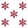 Σετ Χριστουγεννιάτικα Στολίδια Δέντρου Χιονονιφάδες Kόκκινο Glitter 10cm - 5 τμχ.  