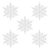Χριστουγεννιάτικο Στολίδι Δέντρου Νιφάδα Λευκή Glitter 10 cm - 5 τμχ.