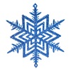 Χριστουγεννιάτικο Στολίδι Δέντρου Νιφάδα Μπλε Glitter 10 cm - 5 τμχ.