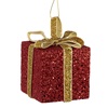 Χριστουγεννιάτικο Στολίδι Δέντρου Αφρώδες Δώρο Κόκκινο Glitter 6cm