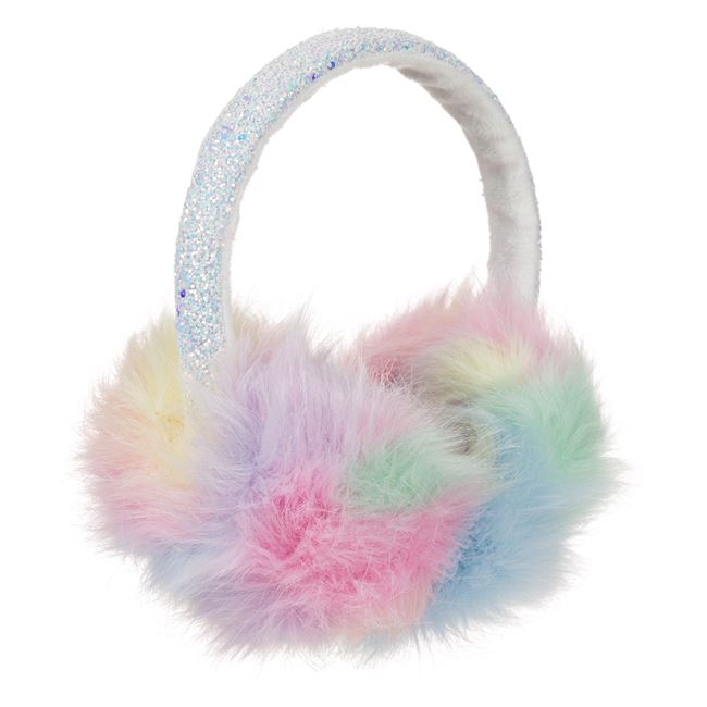 Προστατευτικά Αυτιών Χειμερινά για Κορίτσι Rainbow Γούνα Glitter Ιριδίζον 6-8 Ετών