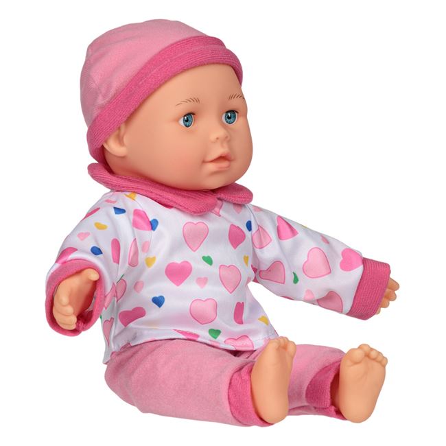 Κούκλα Μωράκι Ροζ Σκουφί με Μπιμπερό Πιπίλα και Ήχους 33 cm