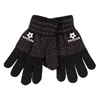 Γάντια Χειμερινά για Αγόρι Ανθρακί Μελανζέ Μαύρα Δάχτυλα PU Soccer Μπάλα 6-10 Ετών