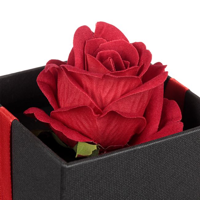 Κουτί Διακοσμητικό Μαύρο με Κόκκινο Τριαντάφυλλο 9x9x10.5 cm