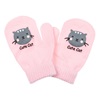 Γάντια Χειμερινά Χούφτα Βρεφικά για Κορίτσι Ροζ Τύπωμα Cute Cat 0-12 Μηνών