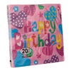 Χαρτοπετσέτες Happy Birthday Ροζ 33x33cm - 20 τμχ.