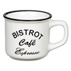 Κούπα Mini Κεραμική Καφέ Μαύρη Λευκό "BISTROT Cafe Espresso" 140ml