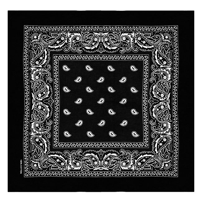 Μπαντάνα Μαντήλι Βαμβακερό Μαύρο Λαχούρια 54x54cm