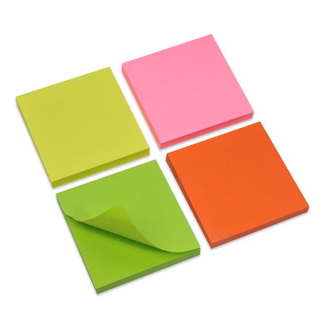 Αυτοκόλλητα Χαρτάκια Σημειώσεων 4 Χρώματα 7.6x7.6cm - 360 Φ