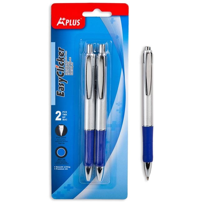 Στυλό με λαστιχένια λαβή (Μπλε) - 2 τμχ.