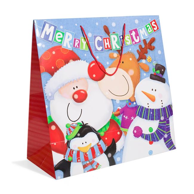 Τσάντα Δώρου Χριστουγεννιάτικη Χαρούμενη Παρέα 45x20x45 cm