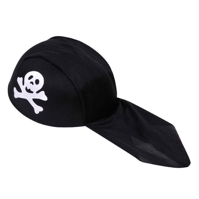 Αποκριάτικο Καπέλο Παιδικό Υφασμάτινο Mαύρο Πειρατή Nεκροκεφαλή 