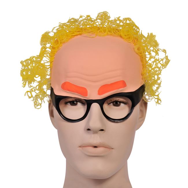 Αποκριάτικη Μάσκα Πλαστική Μισή Γυαλιά - Μαλλιά