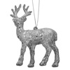 Χριστουγεννιάτικο Στολίδι Δέντρου Τάρανδος Ασημί Glitter 12.5 cm