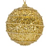 Σετ Χριστουγεννιάτικες Μπάλες Χρυσές Glitter Αλυσίδα 8cm - 6 τμχ.