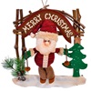 Χριστουγεννιάτικο Διακοσμητικό Ξύλινο Στεφάνι Σπίτι Άγιος Βασίλης Merry Christmas 25x30cm