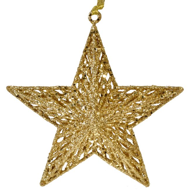 Xριστουγεννιάτικο Στολίδι Δέντρου Αστέρι Χρυσό Διάτρητο 18 cm