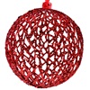 Xριστουγεννιάτικο Στολίδι Δέντρου Μπάλα Διάτρητη Κόκκινη Glitter 15cm