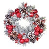 Χριστουγεννιάτικο Διακοσμητικό Δαχτυλίδι Κεριού Χιόνι Κουκουνάρια Μήλα Berries 34cm