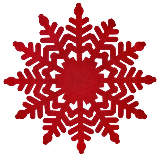 Χριστουγεννιάτικο Σουπλά Τσόχινο Κόκκινο Χιονονιφάδα 35cm