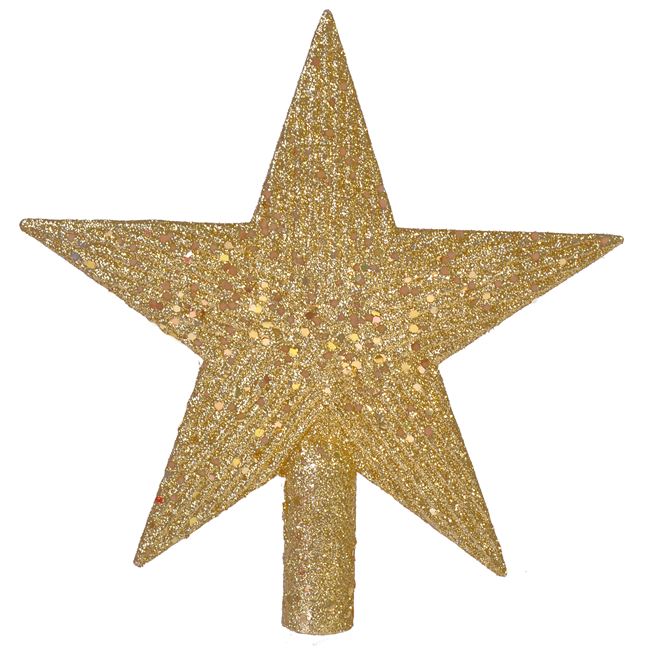 Χριστουγεννιάτικη Κορυφή Δέντρου Χρυσό Αστέρι Glitter 22 cm 