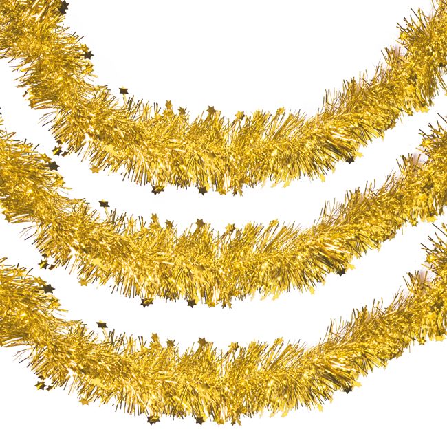 Χριστουγεννιάτικη Τρέσα Χρυσή Tinsel 3 m x 10 cm