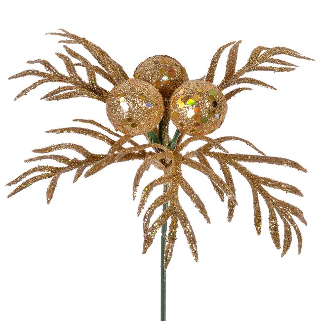 Χριστουγεννιάτικο Διακοσμητικό Λουλούδι Χρυσό 17 cm
