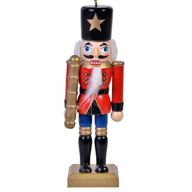  Χριστουγεννιάτικο Διακοσμητικό Κρεμαστό Ξύλινος Στρατιώτης Κόκκινη Μπλε Στολή 13cm