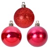 Σετ Χριστουγεννιάτικες Μπάλες Κόκκινες Γυαλιστερές Κρακελέ Glitter 5cm - 12 τμχ.