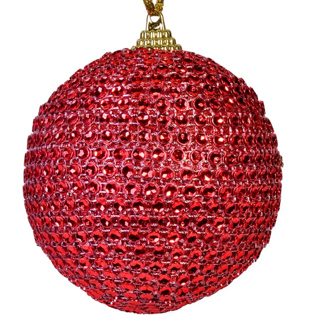 Χριστουγεννιάτικο Στολίδι Δέντρου Μπάλα Κόκκινη Πέρλα 8 cm