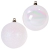 Σετ Χριστουγεννιάτικες Μπάλες Λευκές Γυαλιστερές Glitter 10cm - 6 τμχ.