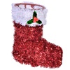 Χριστουγεννιάτικο Στολίδι Δέντρου Διακοσμητική 3D Μπότα Kόκκινο Λευκό Tinsel 12 cm