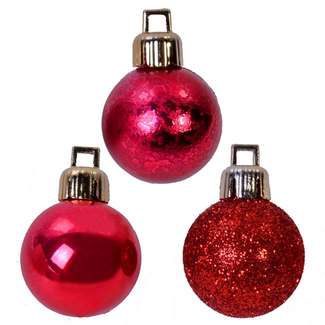 Σετ Χριστουγεννιάτικες Μπάλες Κόκκινες Γυαλιστερές Κρακελέ Glitter 3cm - 20 τμχ.