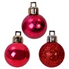 Σετ Χριστουγεννιάτικες Μπάλες Κόκκινες Γυαλιστερές Κρακελέ Glitter 3cm - 20 τμχ.