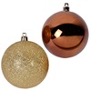 Σετ Χριστουγεννιάτικες Μπάλες Χρυσές Glitter Μπρονζέ Γυαλιστερές 5cm - 12 τμχ.