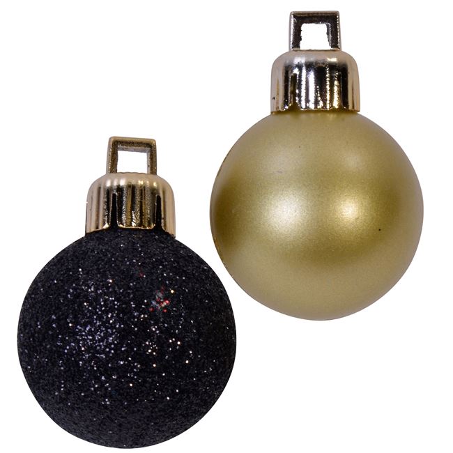 Σετ Χριστουγεννιάτικες Μπάλες Χρυσές Ματ Μαύρες Glitter 3 cm - 20 τμχ.