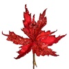 Χριστουγεννιάτικο Λουλούδι Κλιπ Αλεξανδρινό Βελουτέ Κόκκινο Glitter 25cm