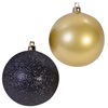 Σετ Χριστουγεννιάτικες Μπάλες Χρυσές Ματ Μαύρες Glitter 8 cm - 12 τμχ.
