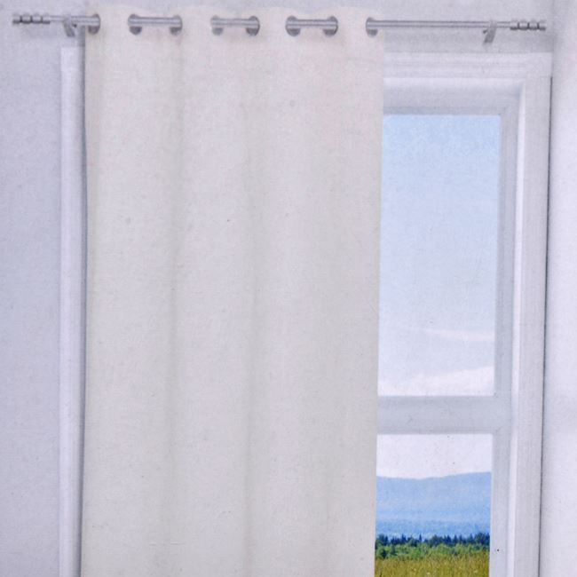 Κουρτίνα Διακοσμητική με Κρίκους Εκρού Ρίγα 140x250cm